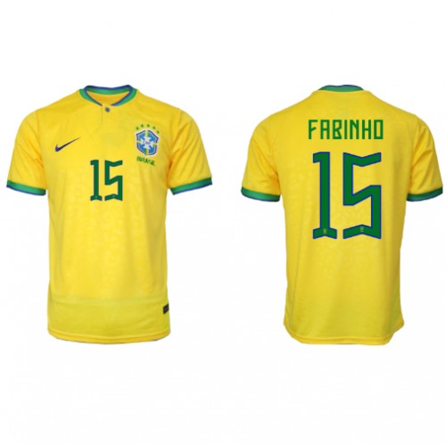 Pánský Fotbalový dres Brazílie Fabinho #15 MS 2022 Domácí Krátký Rukáv